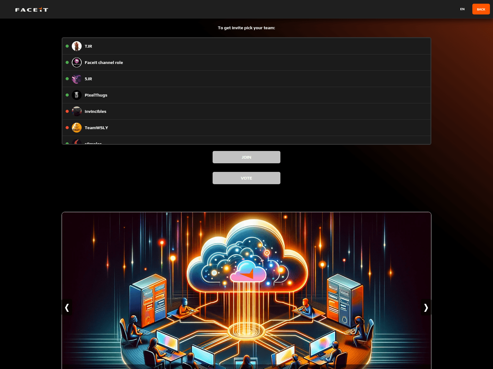 Screenshot of faceit.tm-vertexclub.com