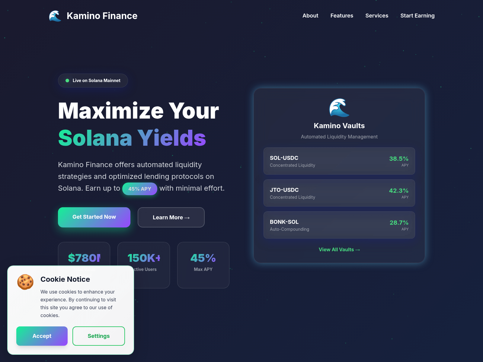 Screenshot of kamino-lend.com