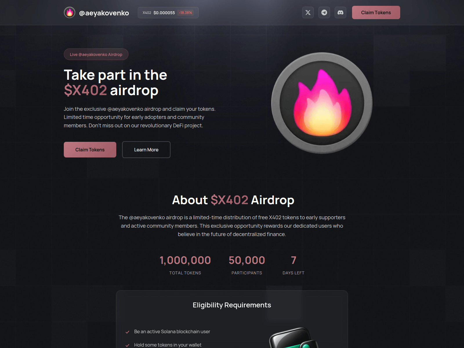 Screenshot of aeyakovenko.fun