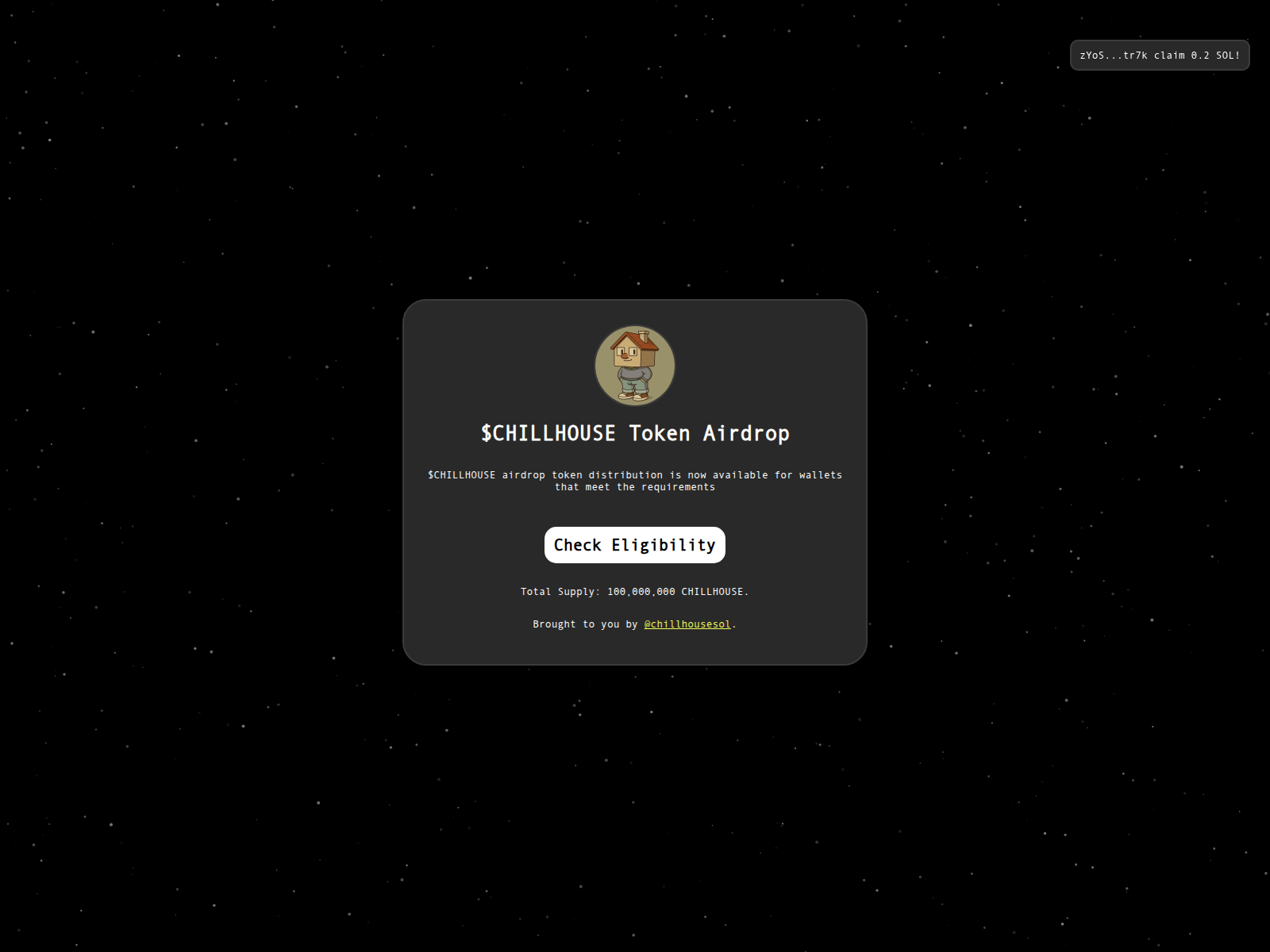 Screenshot of chillhouse-allocation.xyz