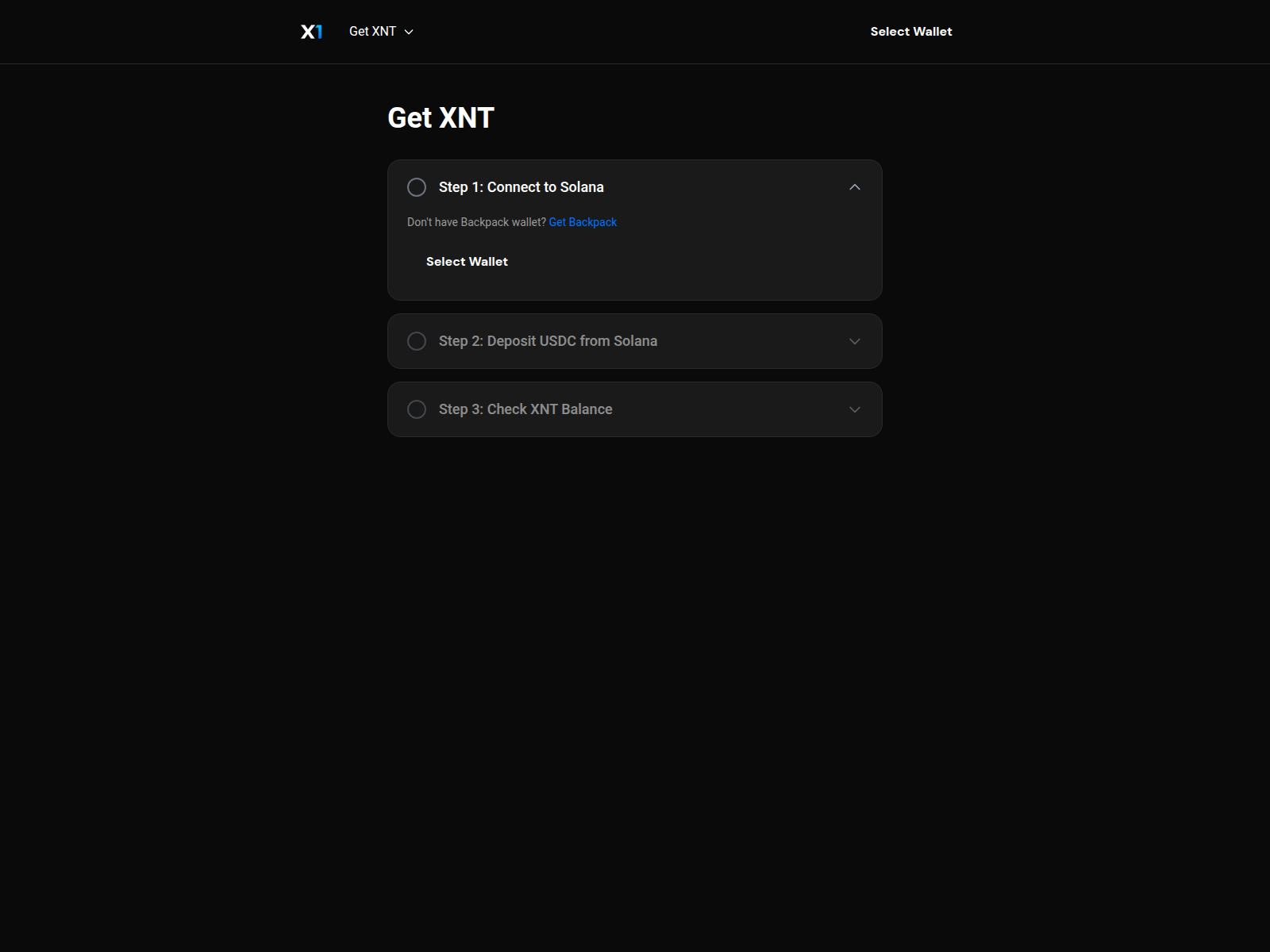 Screenshot of usdc-xnt-faucet-web.vercel.app