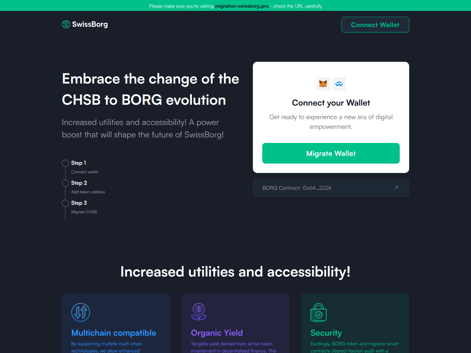 Screenshot of www.migration-swissborg.pro