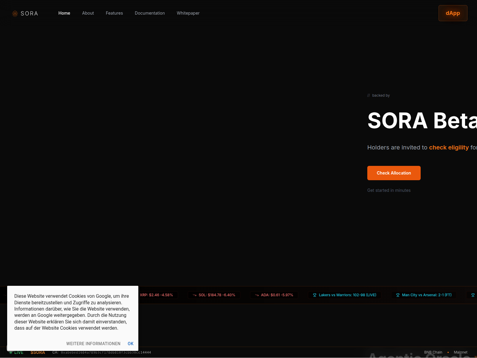Screenshot of soracles-rewards.com