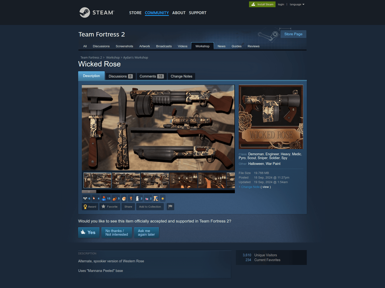 Screenshot of steam.communityworkshopview.com