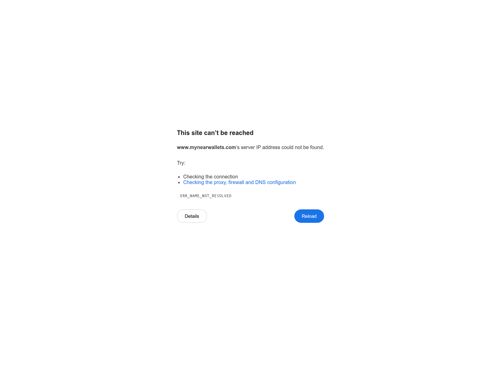 Screenshot of www.mynearwallet.app