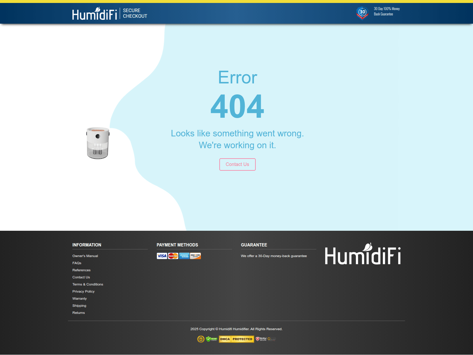 Screenshot of www.humidifi.net