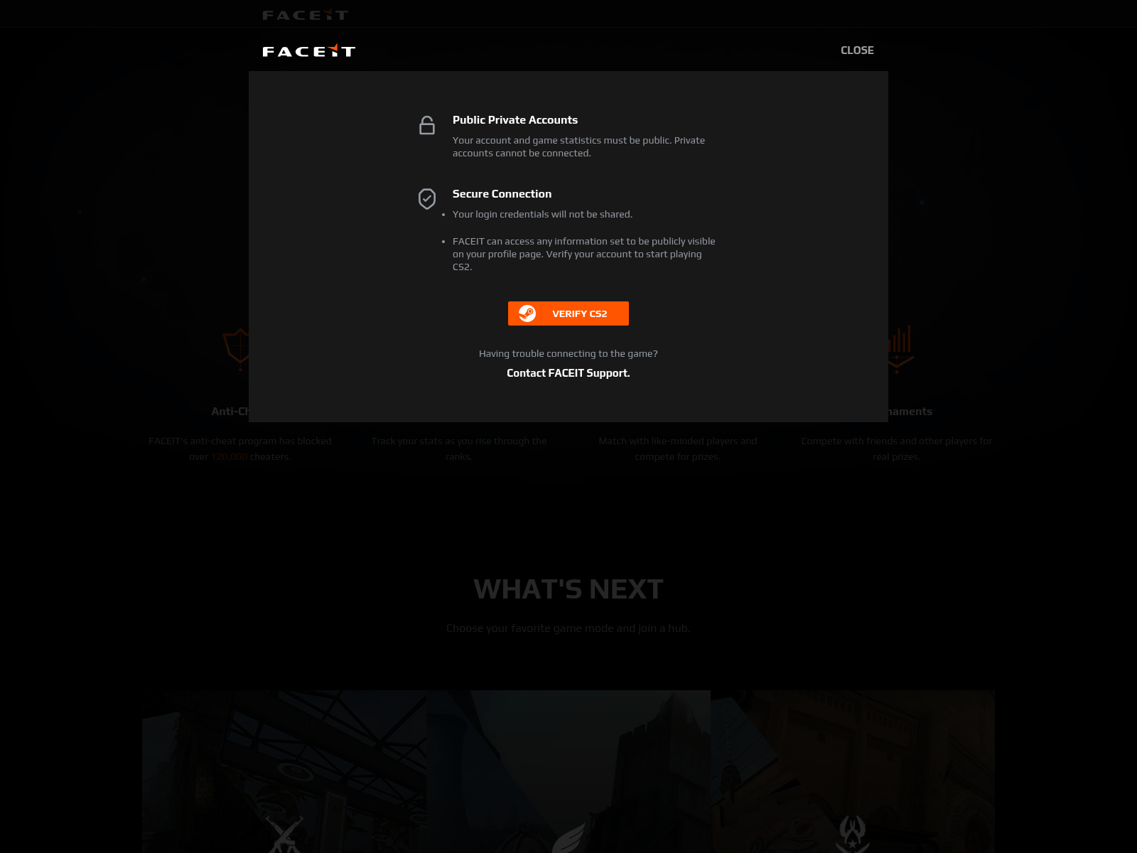 Screenshot of connect-faceit.gameauthdiscord.com
