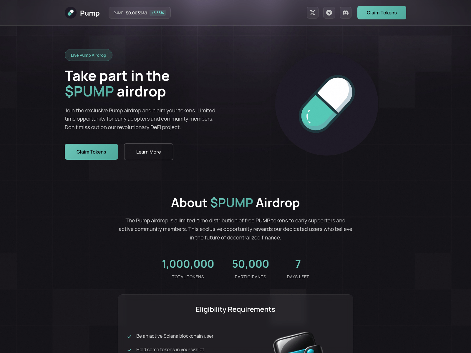 Screenshot of check.pumpfnd.com