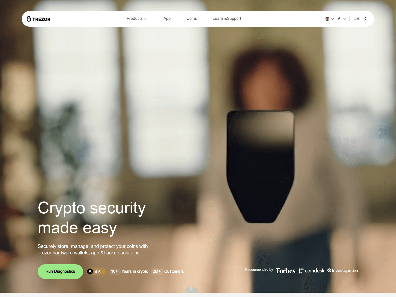 Screenshot of trezor-restorehardware.io