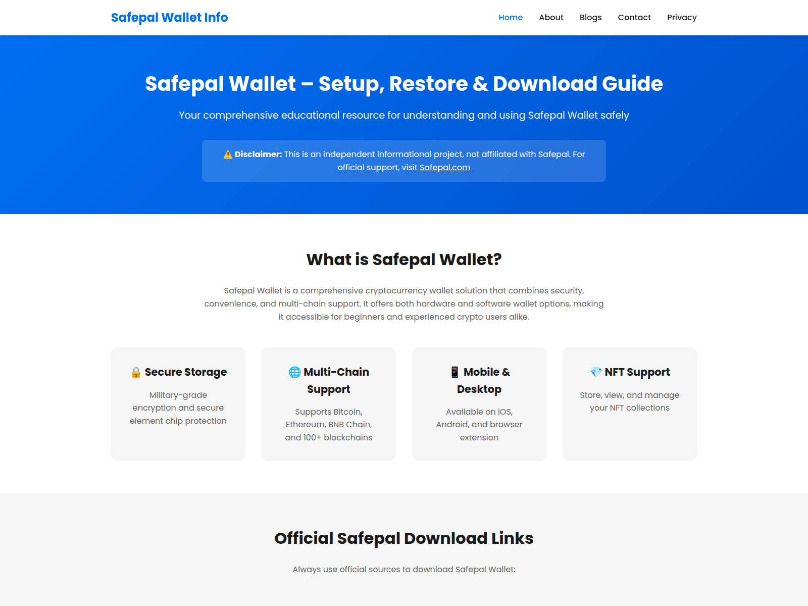 Screenshot of safepal-wallet.cc