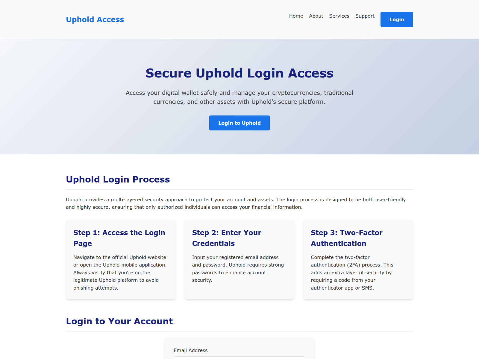 Screenshot of welcome-uphold.pages.dev