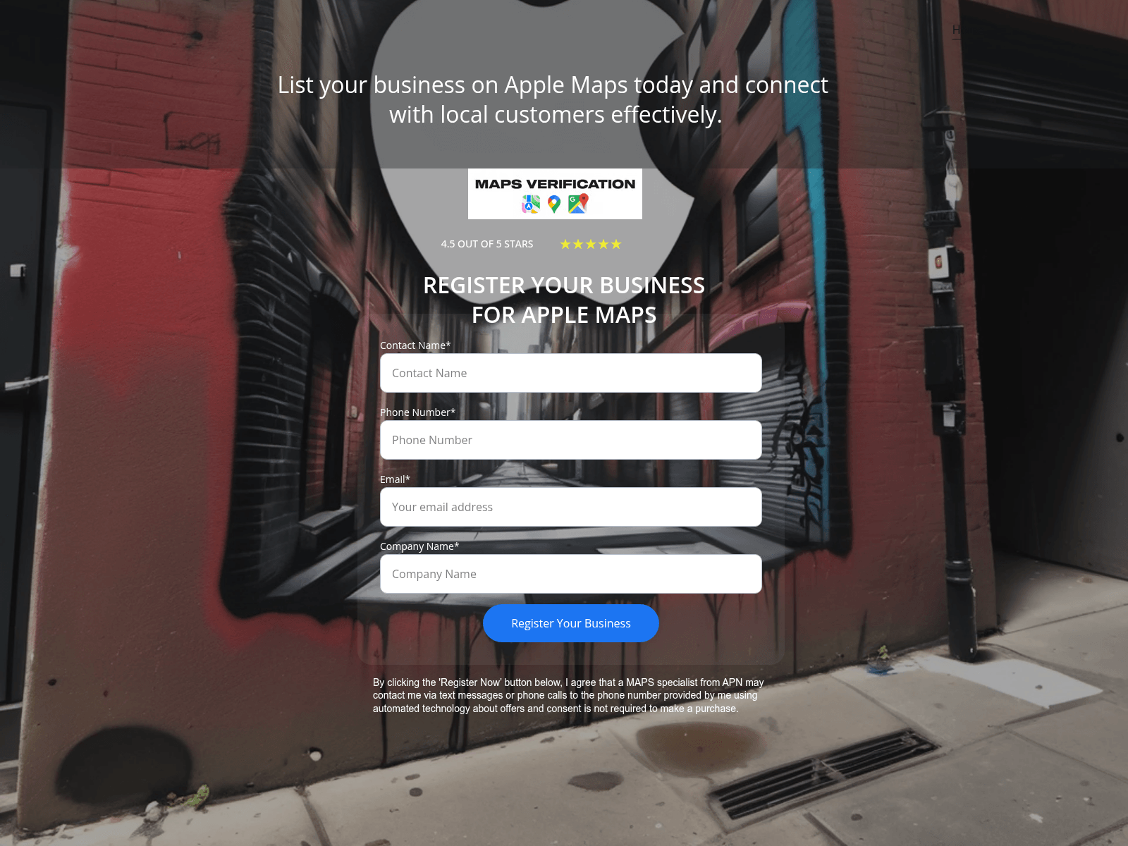 Screenshot of applemapsconnect.com
