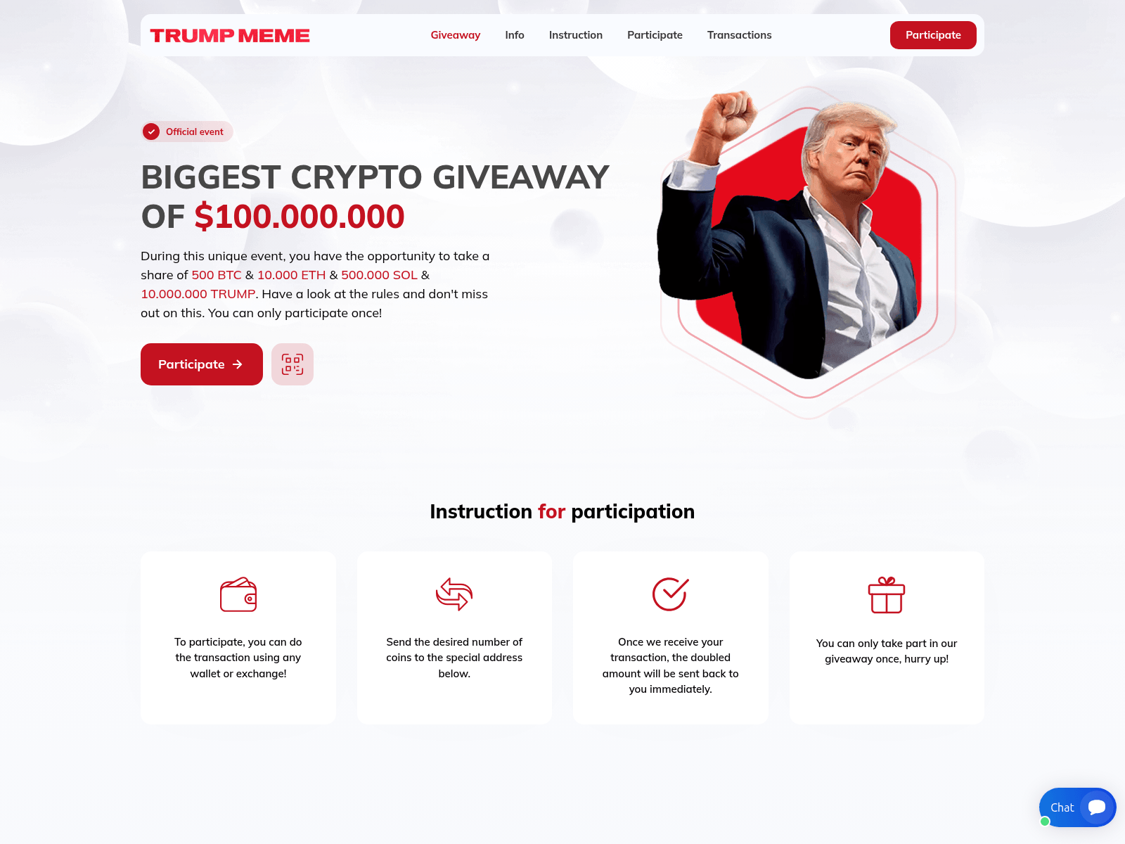 Screenshot of trump-x2.today