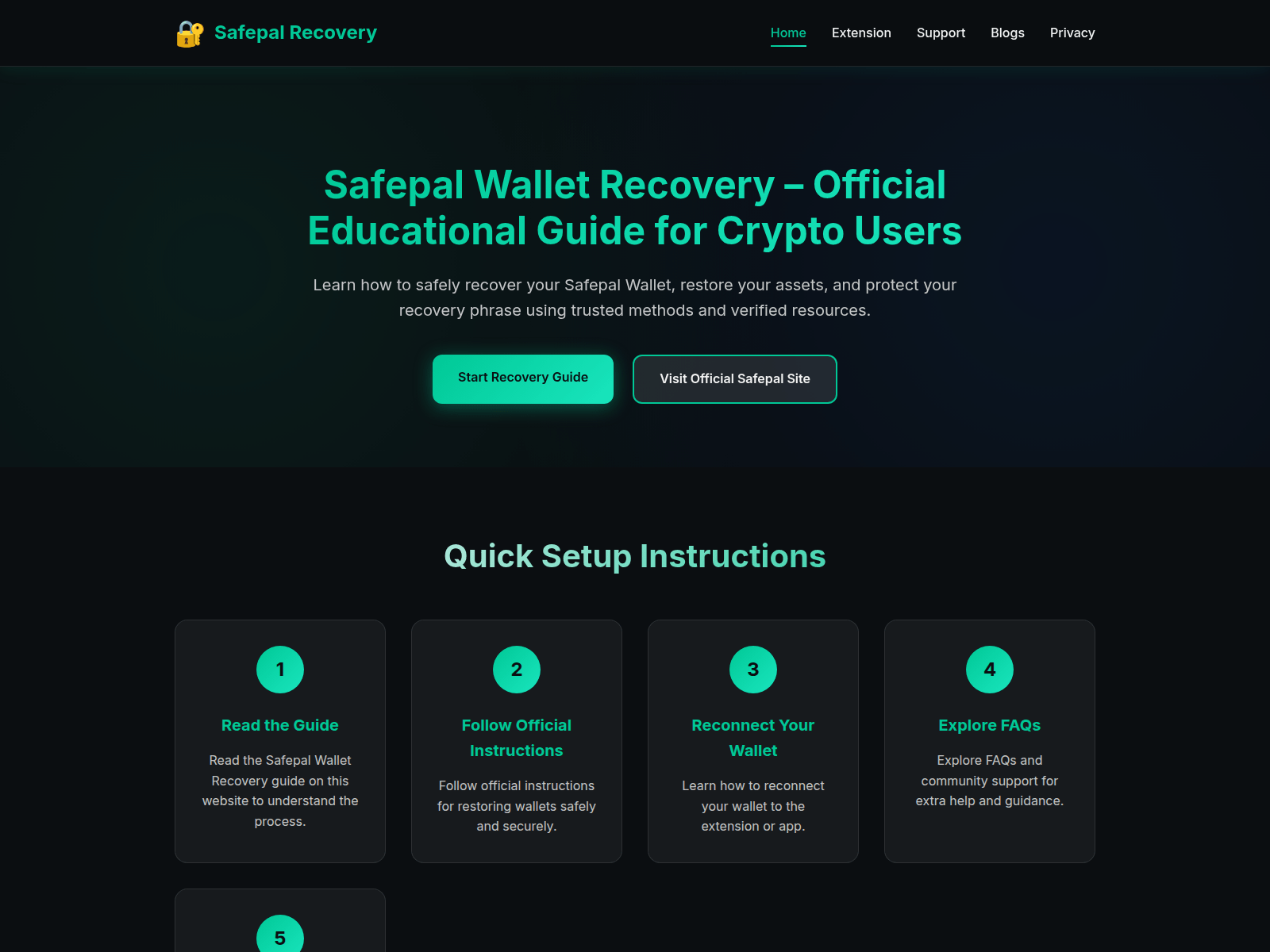 Screenshot of safepal-recovery-wallet.cc