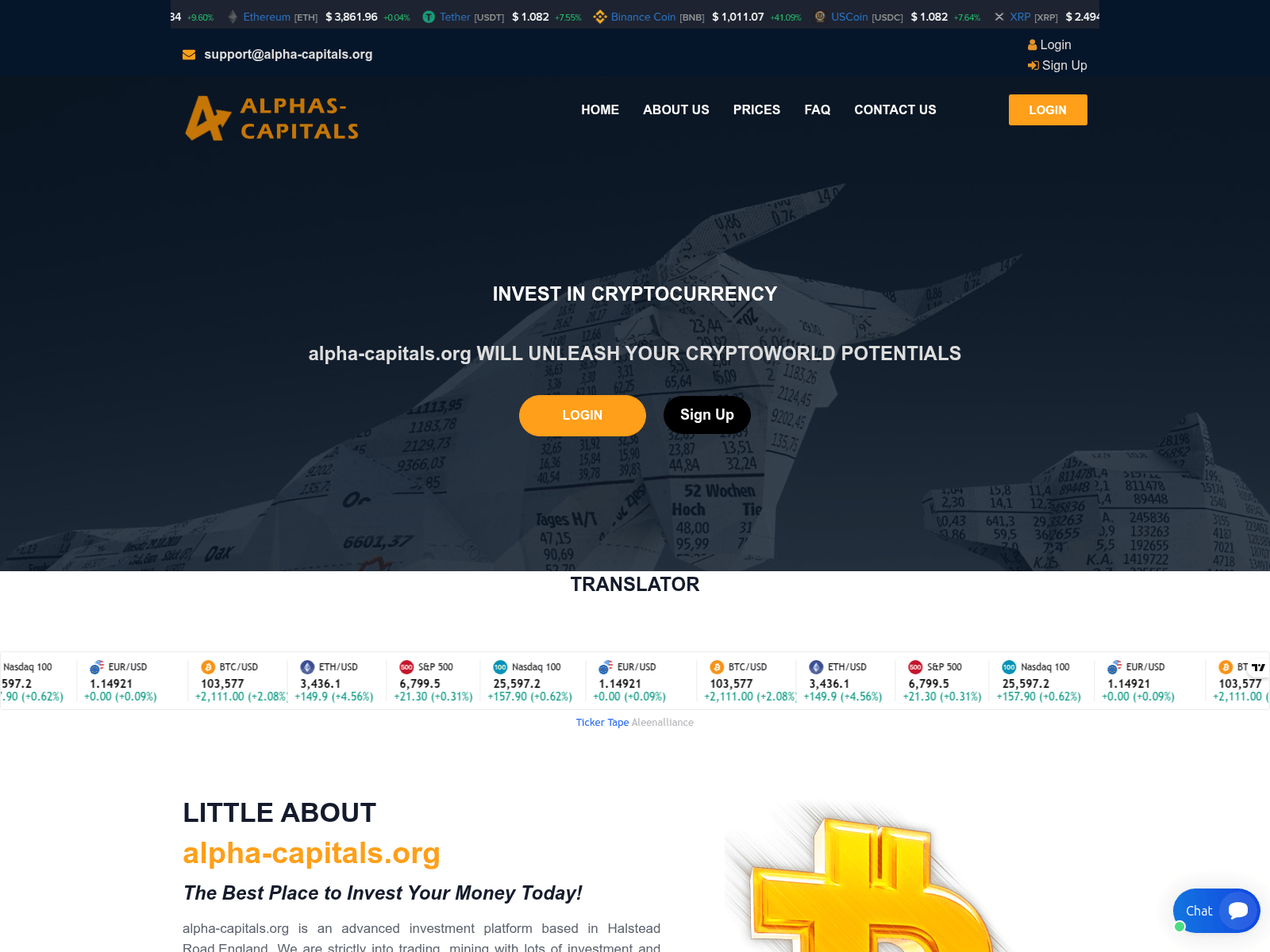 Screenshot of alpha-capitals.org