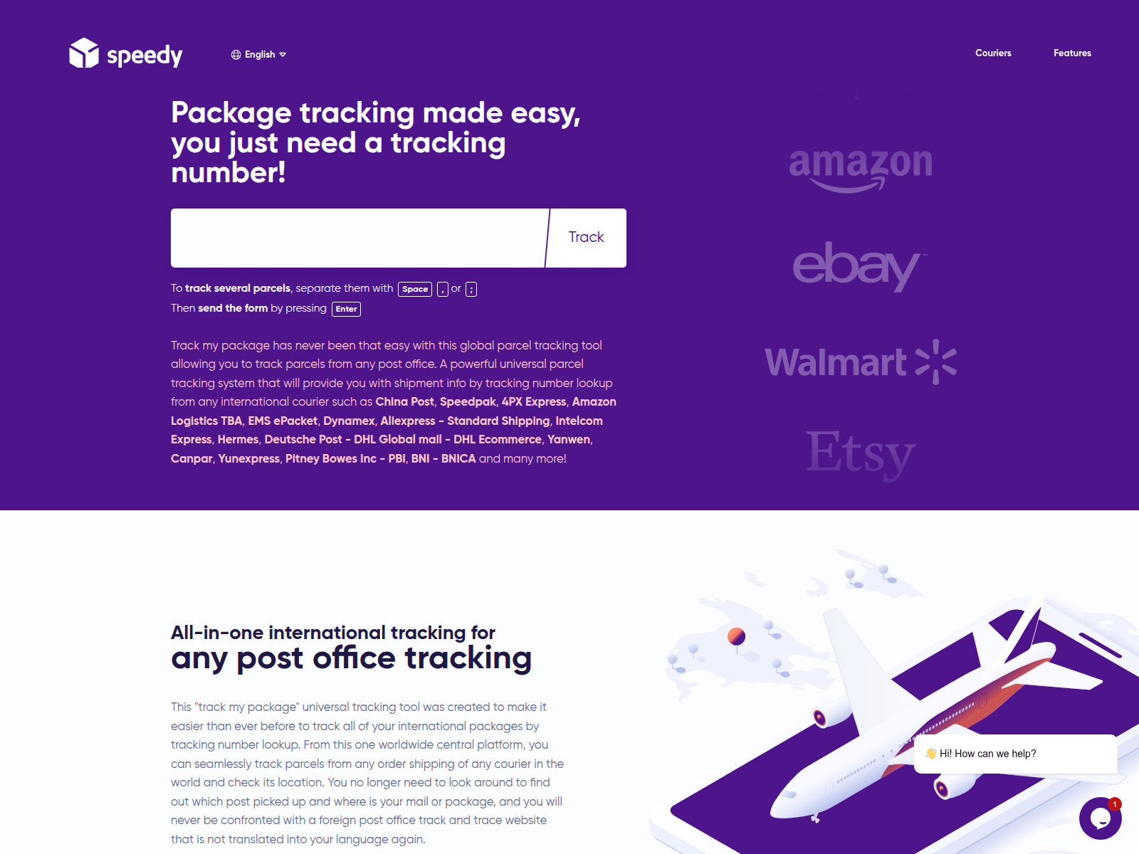 Screenshot of parceltrac.online