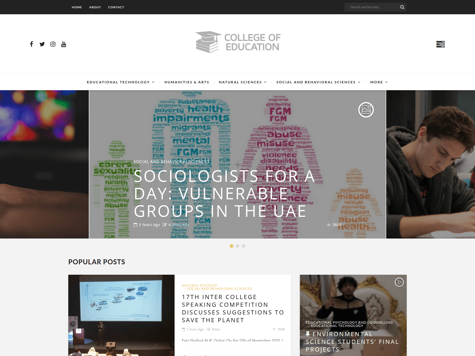 Screenshot of cedu.aue.ae