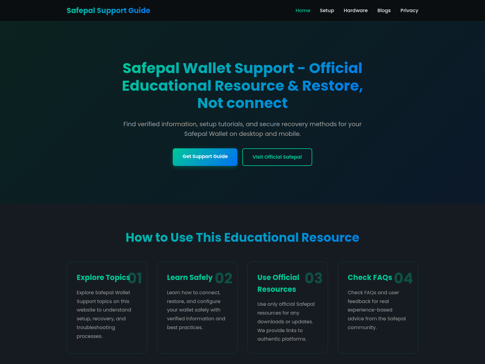 Screenshot of safepal-wallet-support.cc