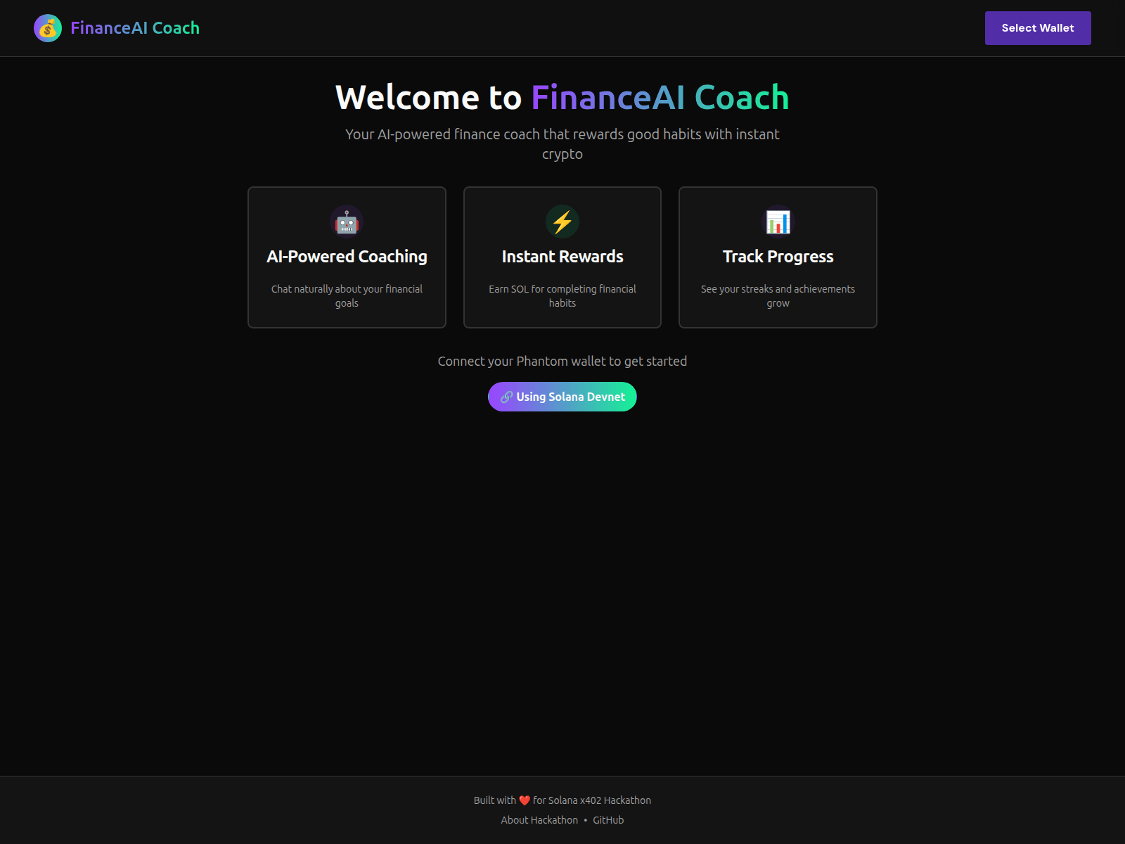 Screenshot of solanax402-hackathon.vercel.app