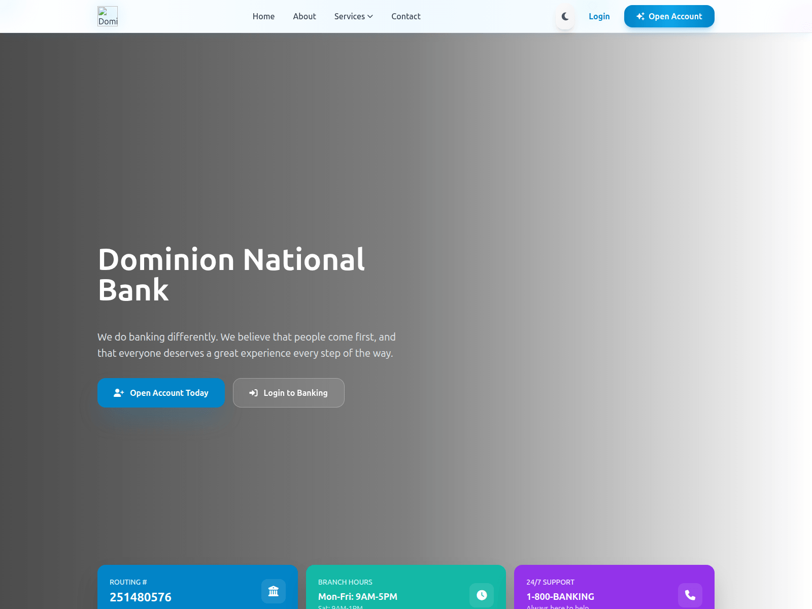 Screenshot of dominionnationalbank.org
