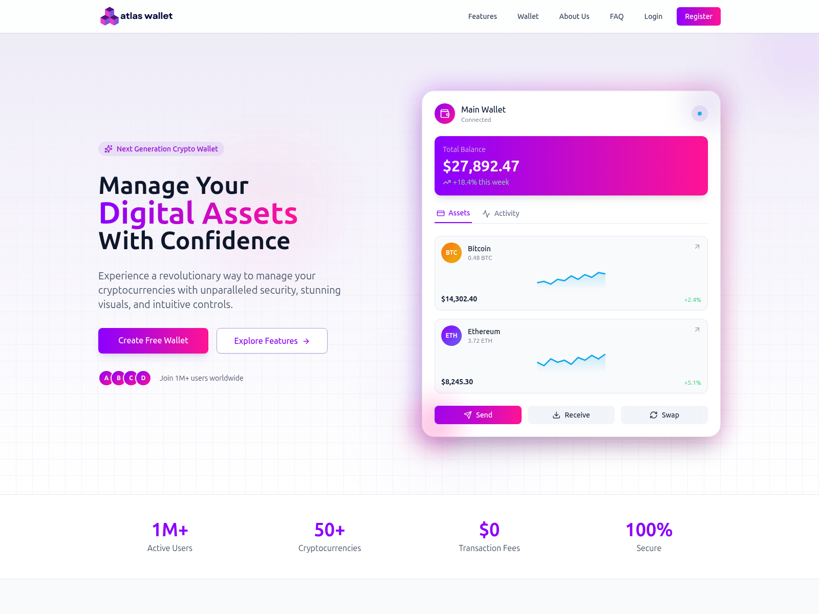 Screenshot of getatlaswwallet.com