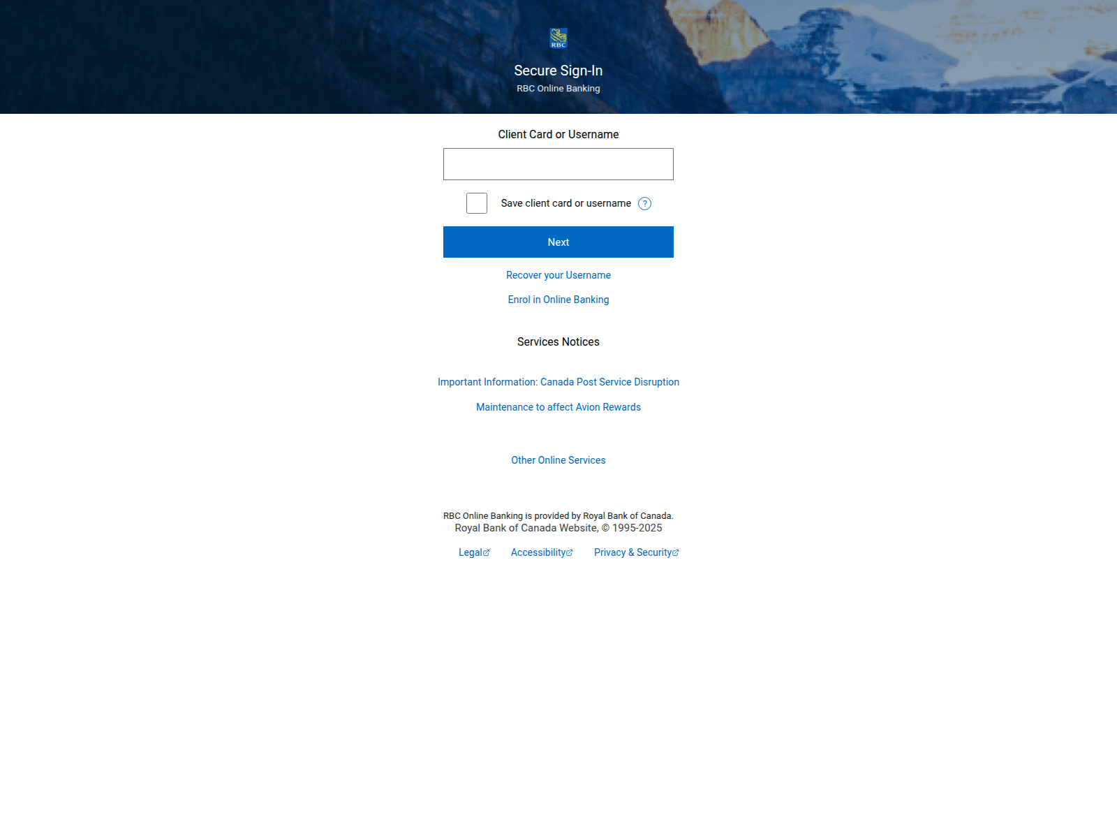 Screenshot of interac-rbcloginclient.com