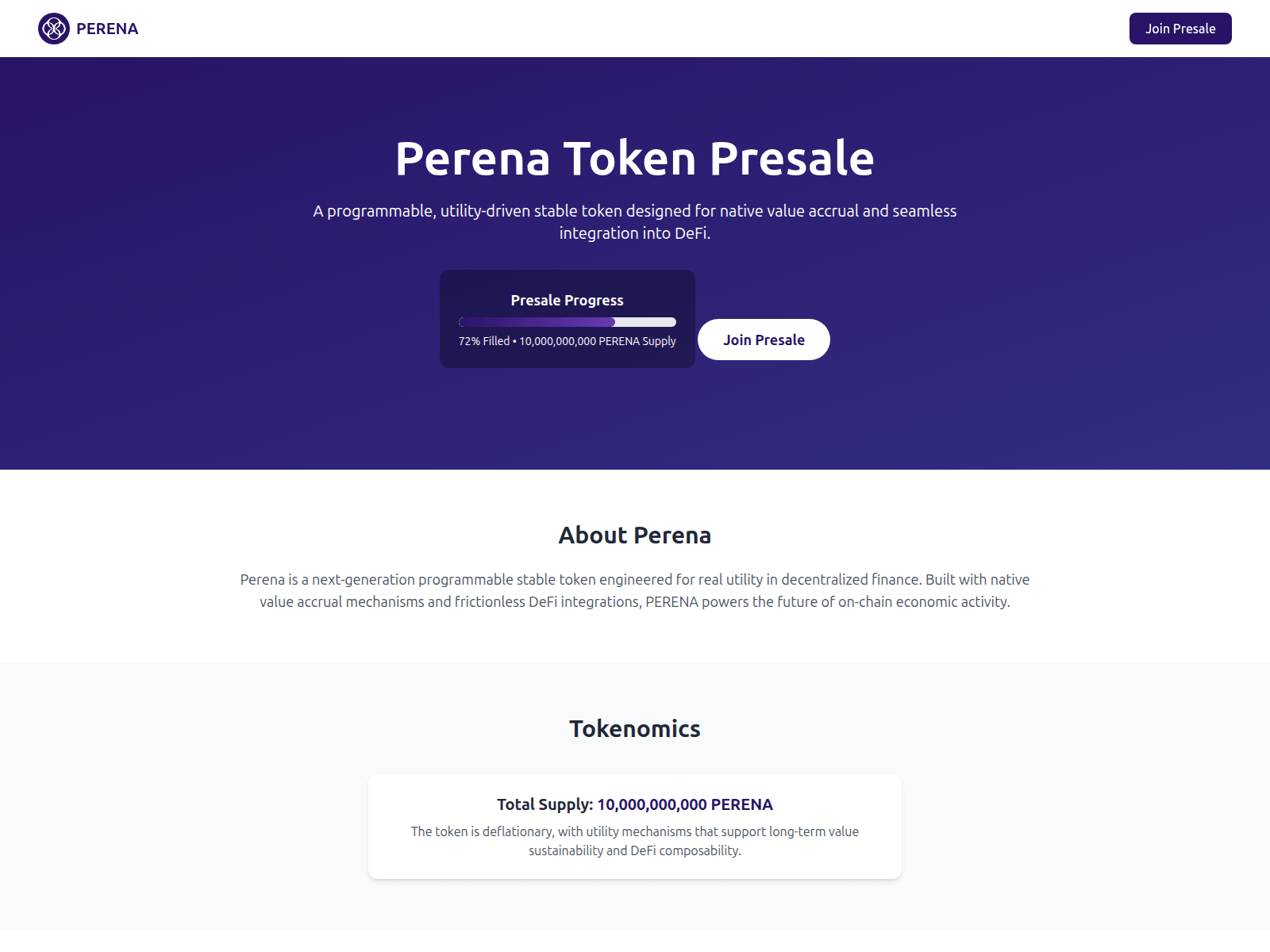 Screenshot of perenapresale.xyz