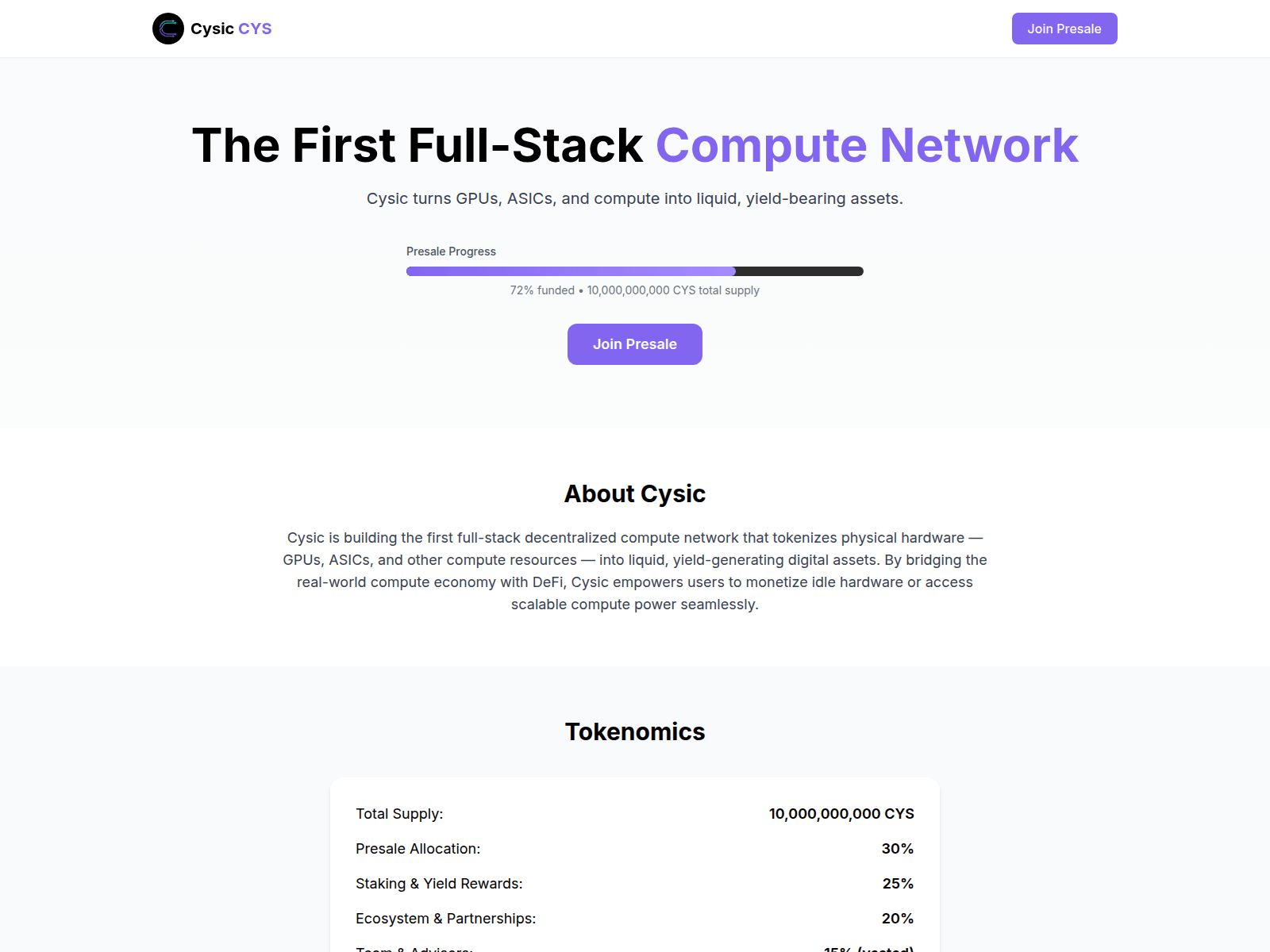 Screenshot of cysicpresale.xyz