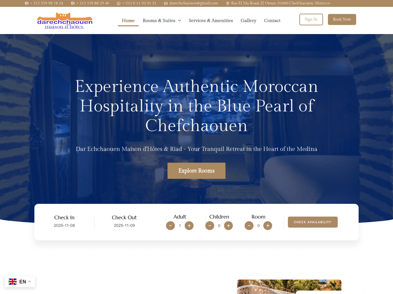 Screenshot of darechchaouen.com
