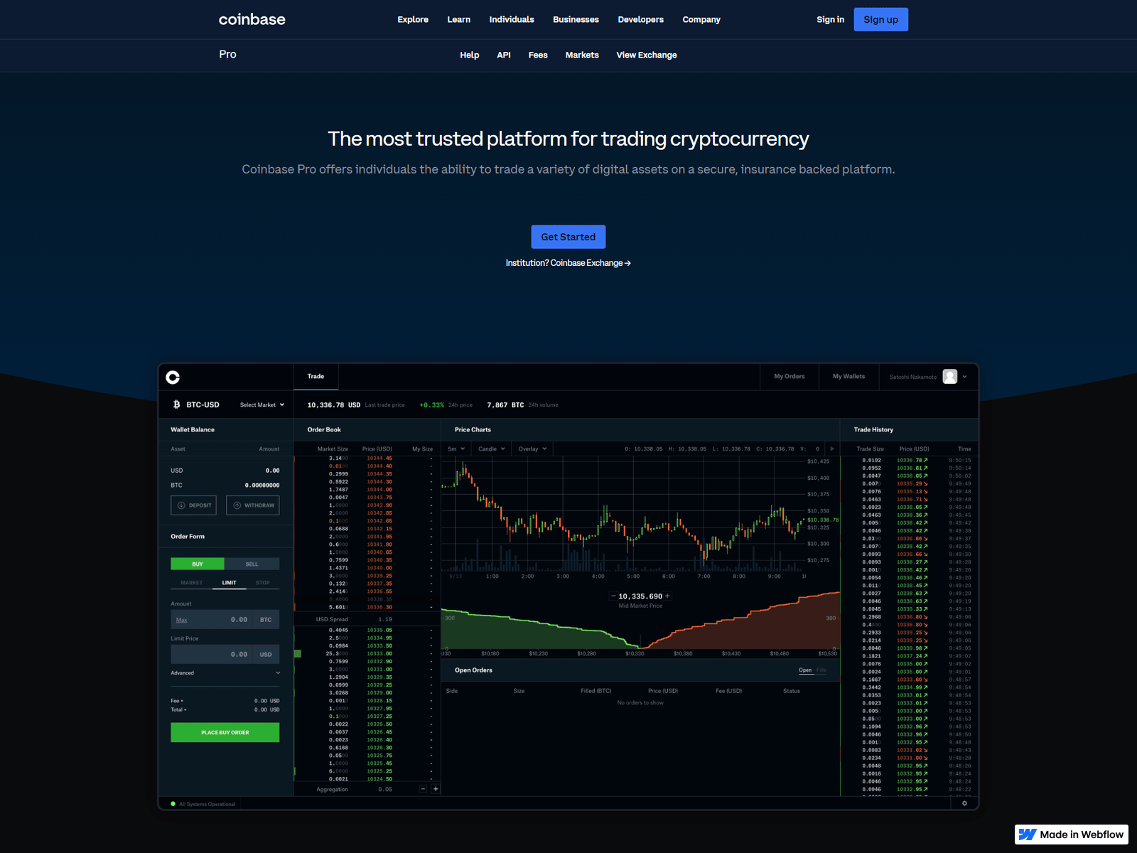 Screenshot of sso--cdn--coinbasepro-autth.webflow.io