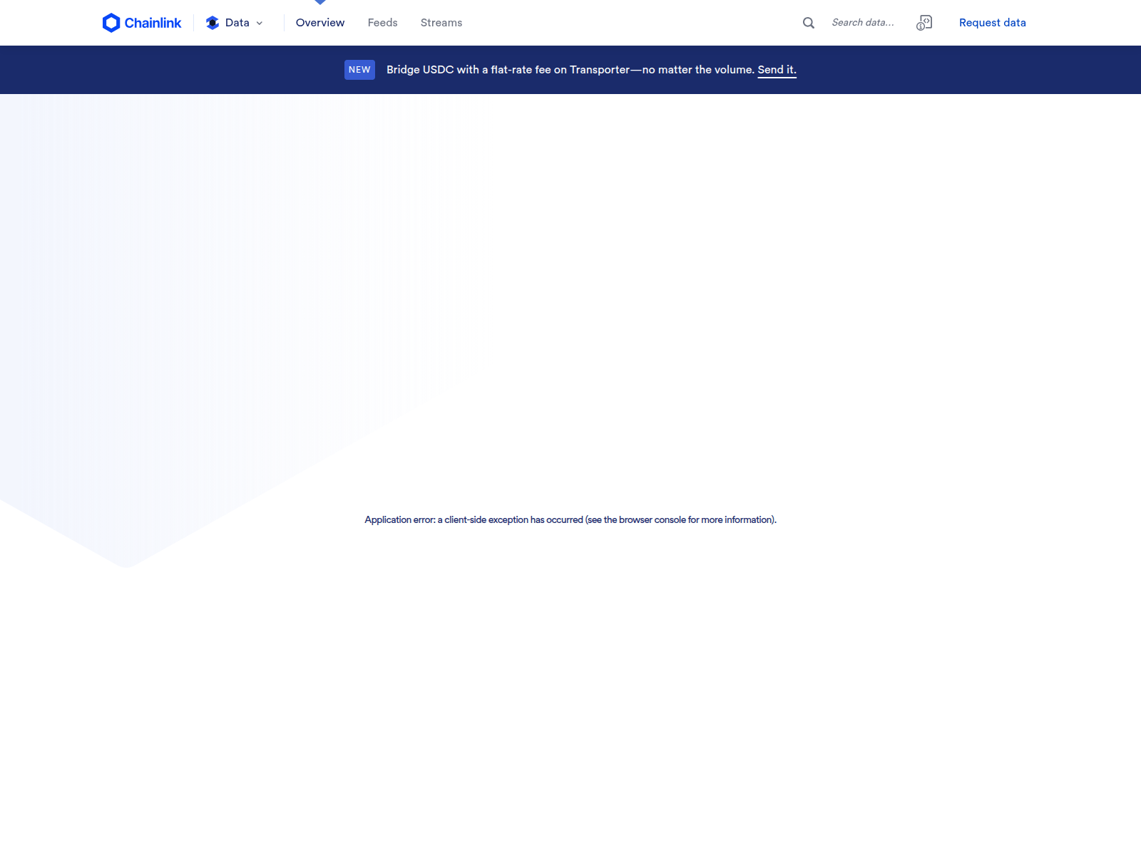 Forensic screenshot of data-search-feeds-test-fix-chainlinklabs.vercel.app