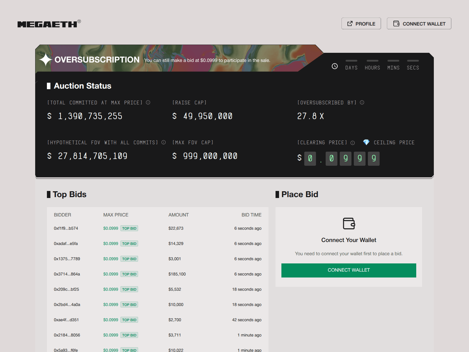 Screenshot of sale.megaethl.com