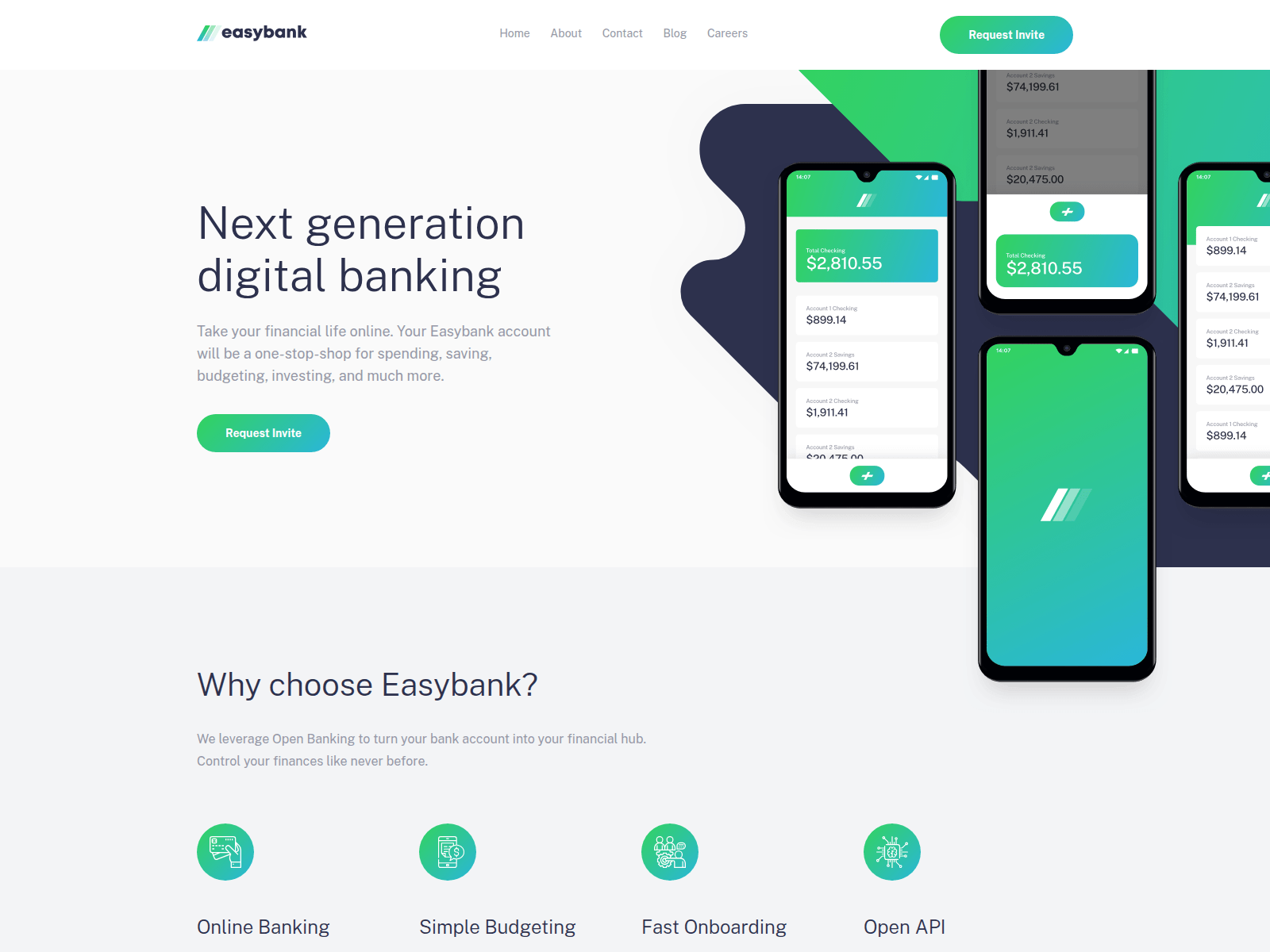 Screenshot of easybank.abojo.dev