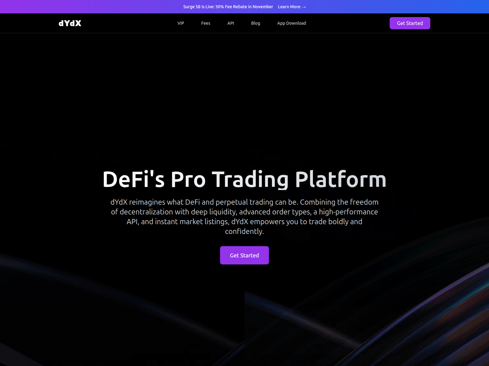 Screenshot of dydx.markets