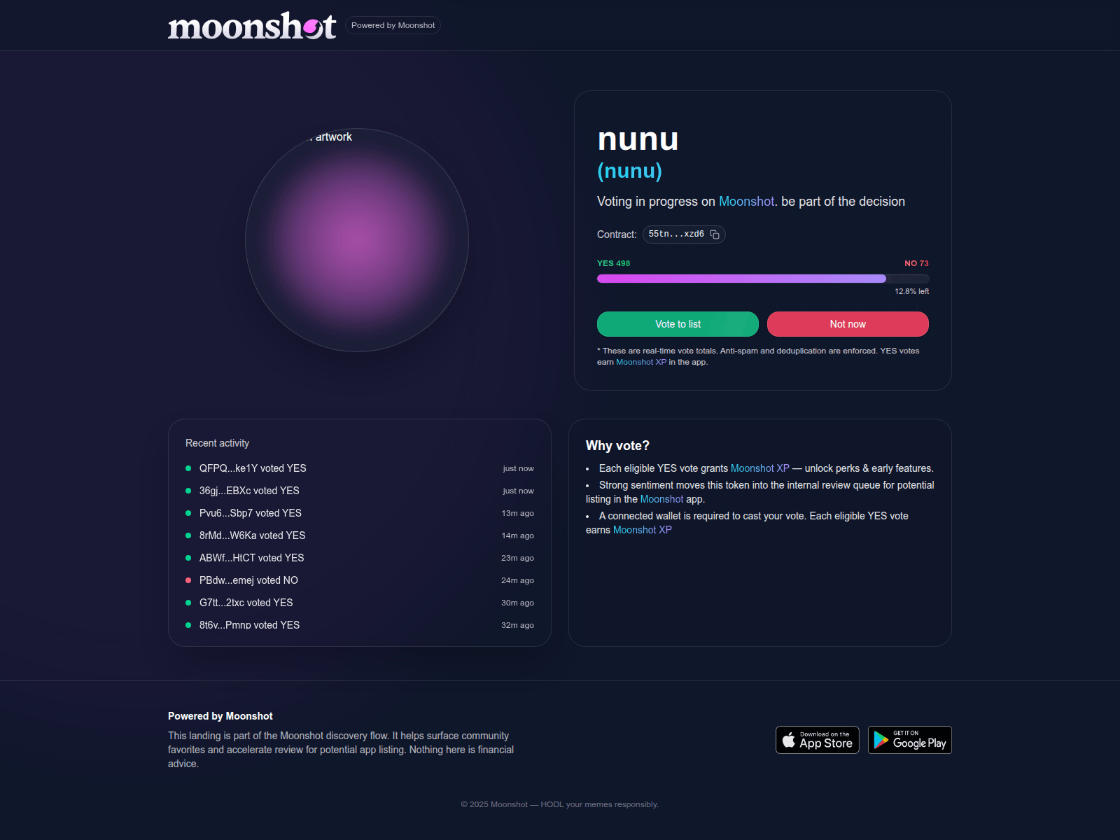 Screenshot of moon.shotvote.xyz