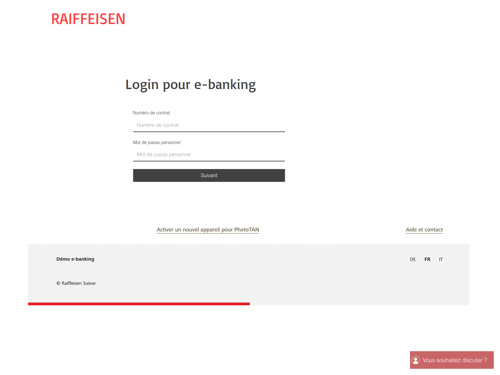 Screenshot of raiffeisen-connexion.online