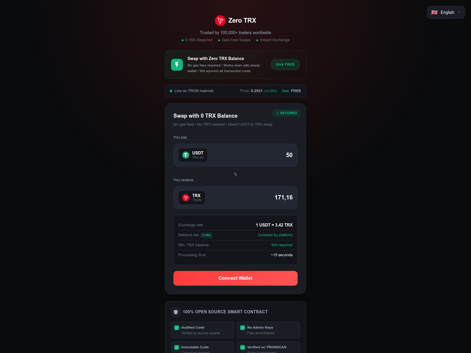 Screenshot of zero-trx.com