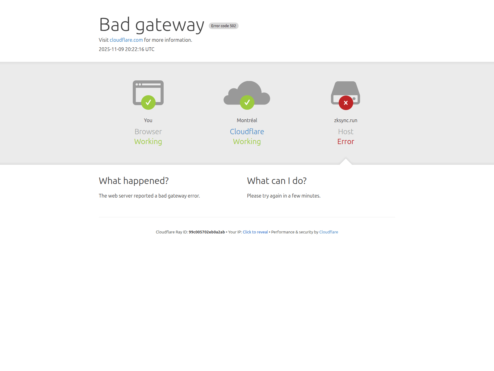 Screenshot of zksync.run