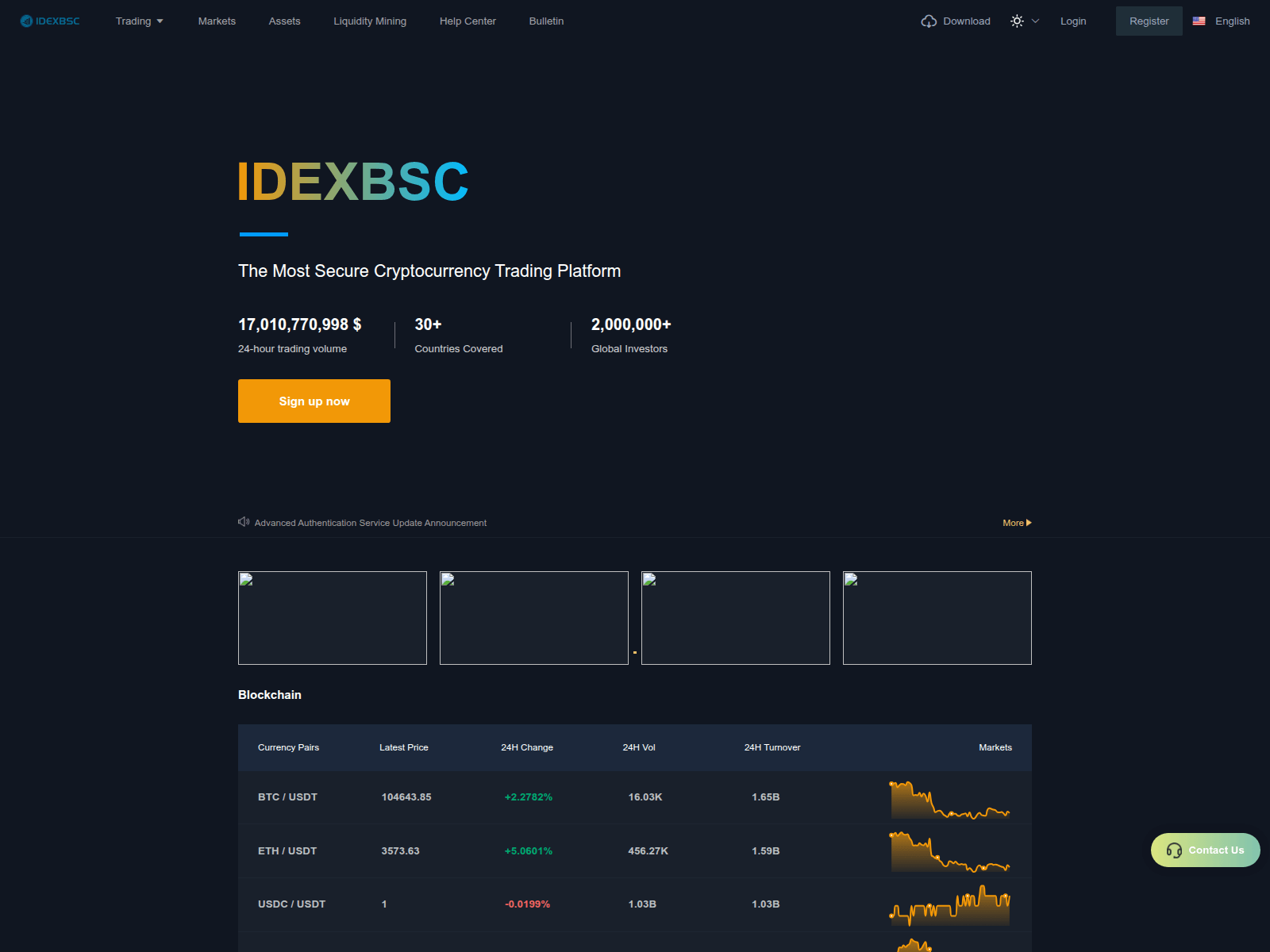 Screenshot of idexbsc.com