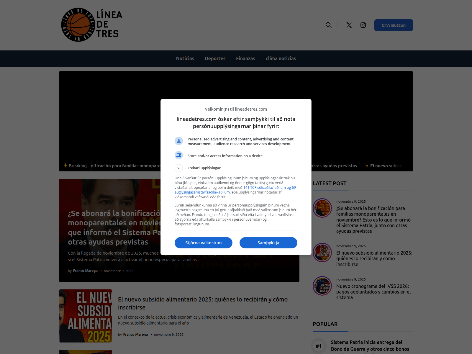 Screenshot of lineadetres.com