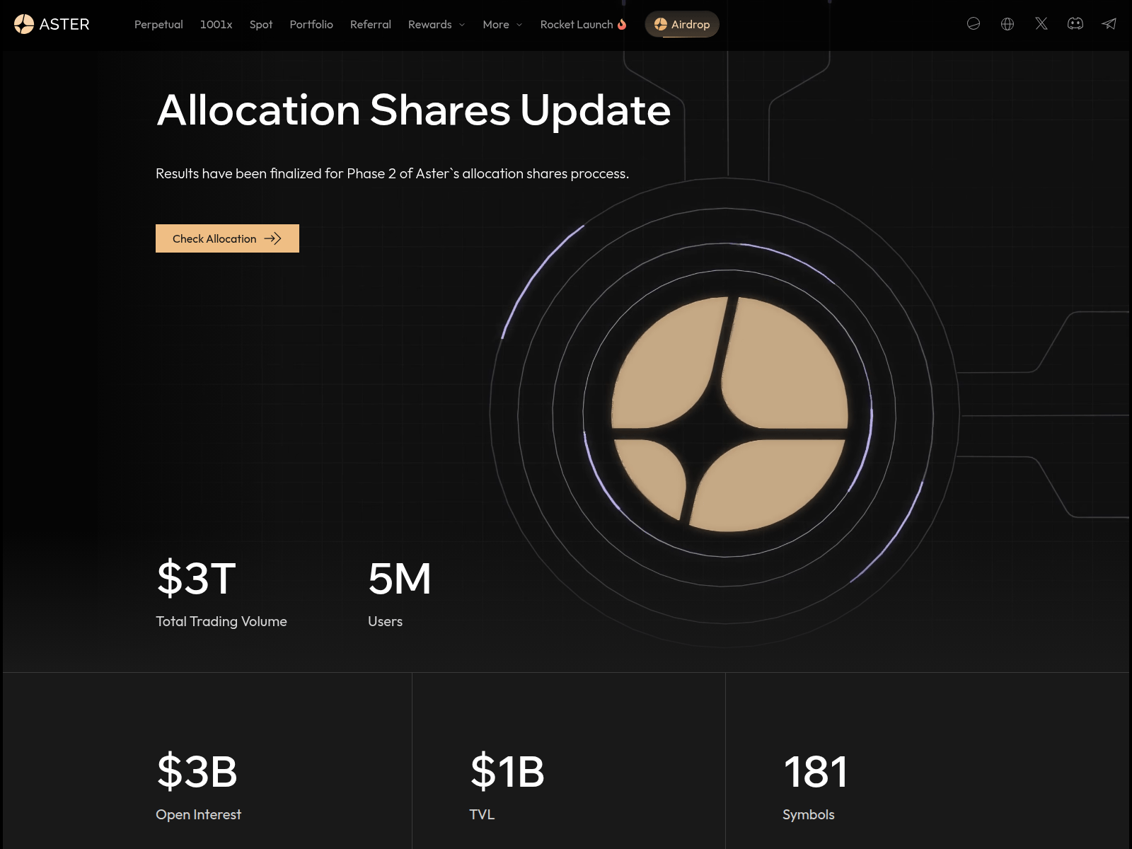Screenshot of asterinfo.live