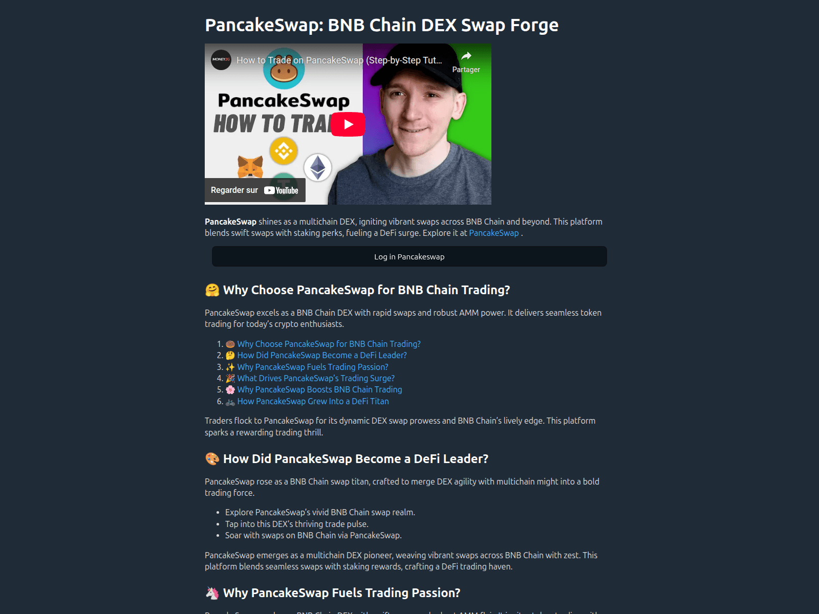 Screenshot of pancakedexswap.org