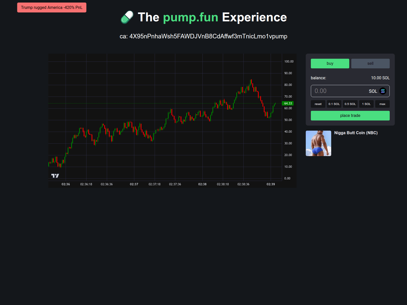 Screenshot of pumpexperience.fun