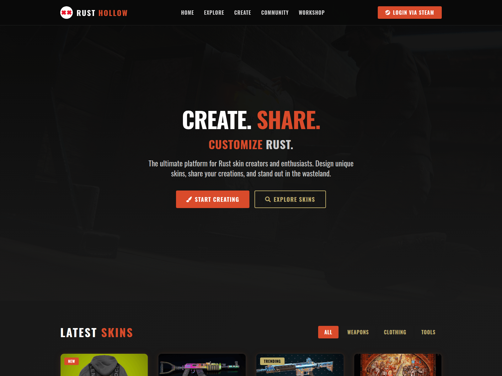 Screenshot of rusthollow.design