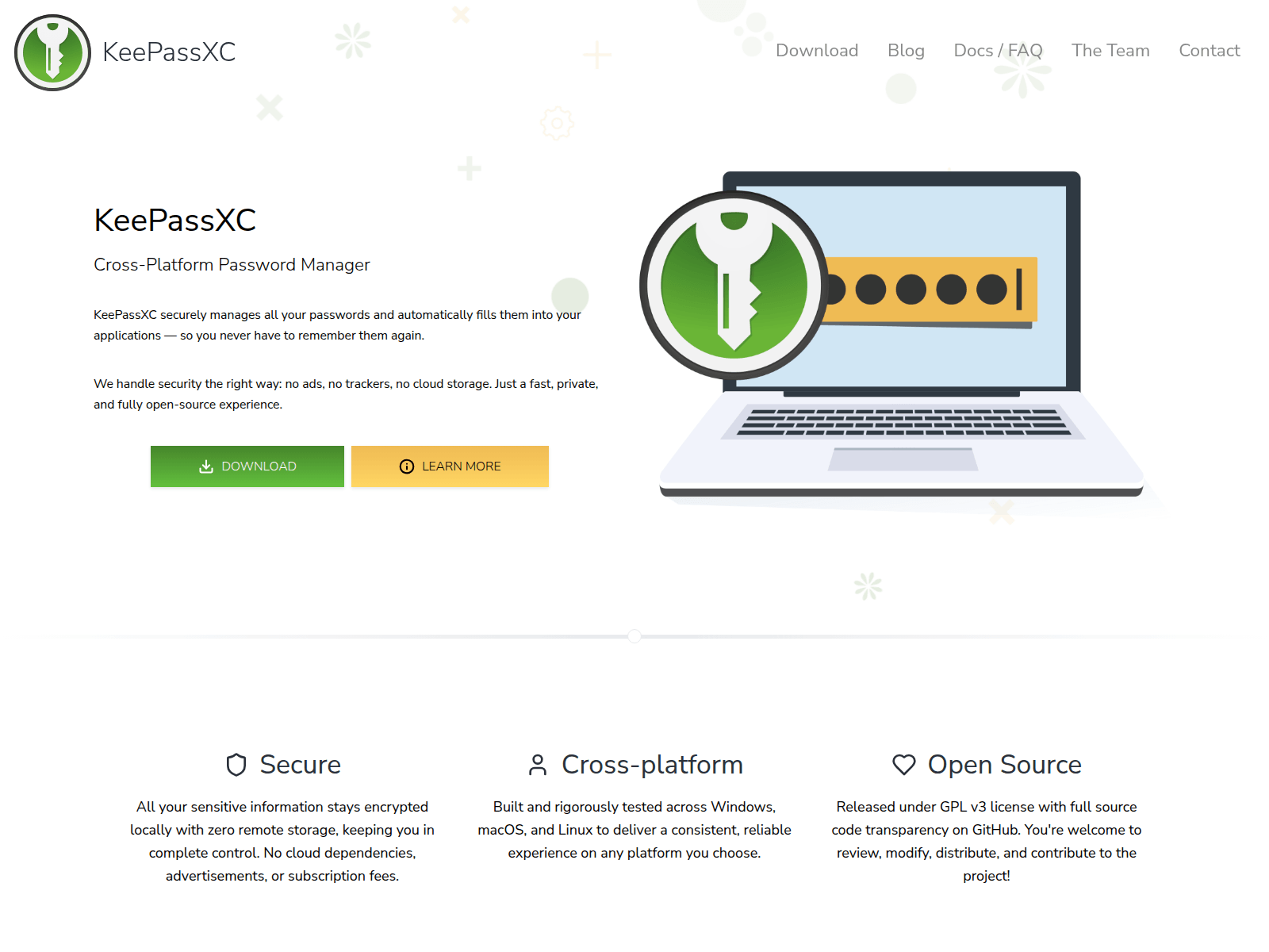 Screenshot of keepassxc.io