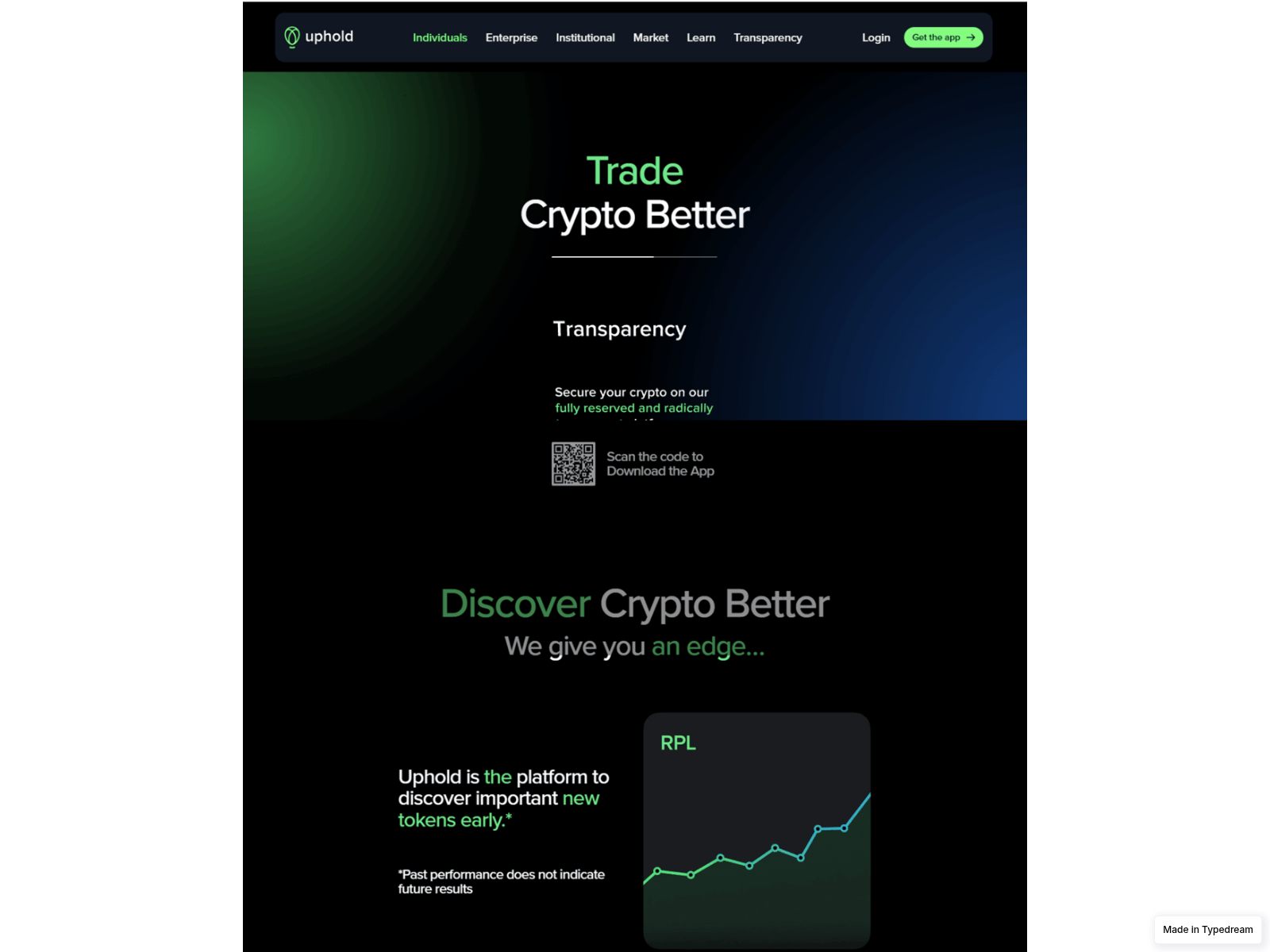 Screenshot of welcome-upholdcom-auth.typedream.app
