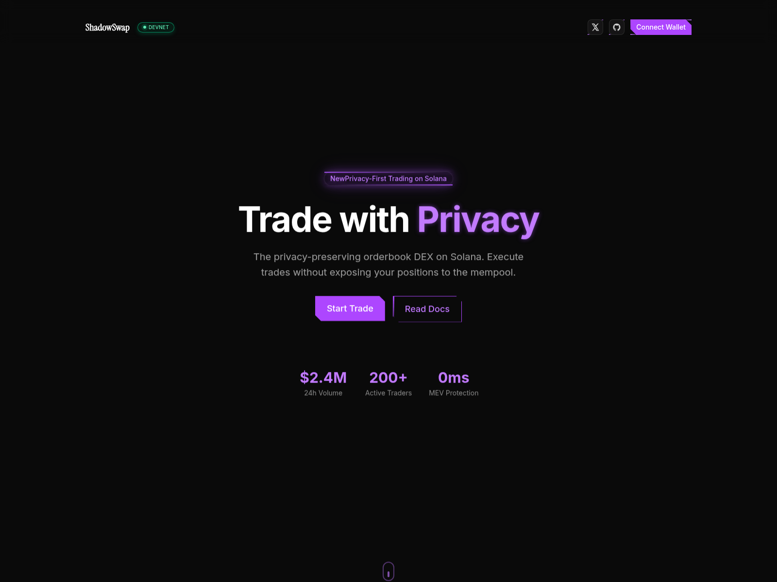 Screenshot of shadowswap.fun