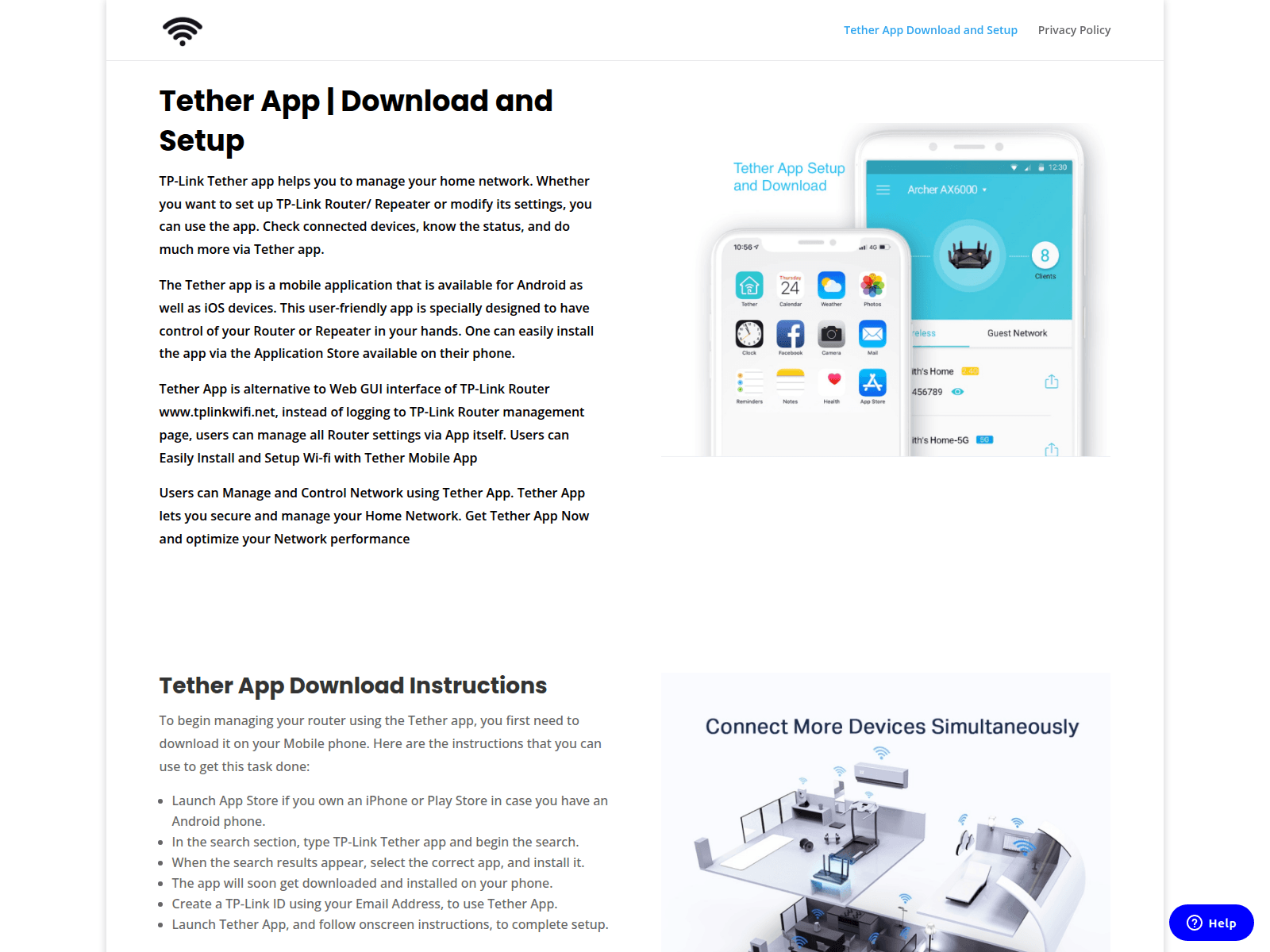 Screenshot of tptetherapp.com