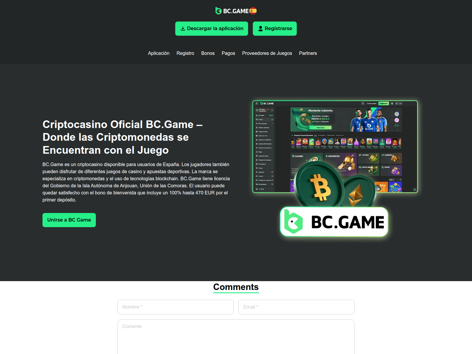 Screenshot of bc-game-es.net