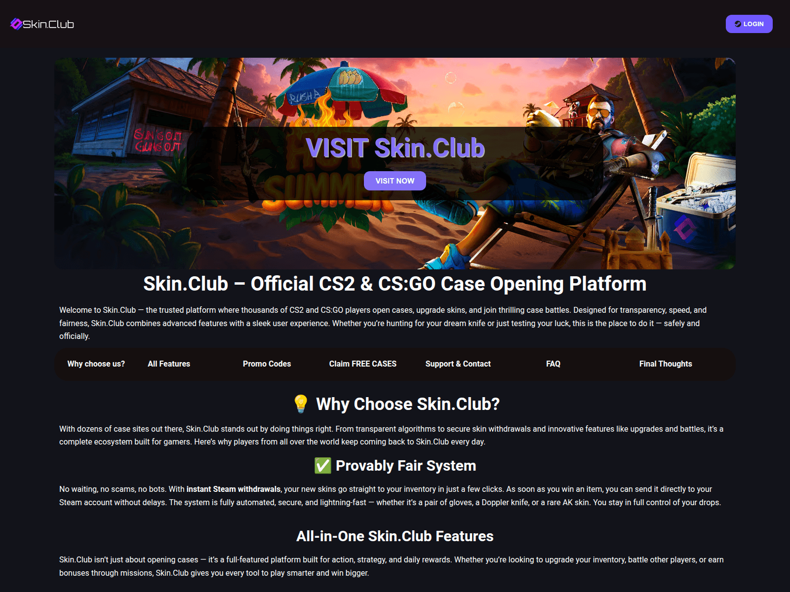 Screenshot of skin-club.net